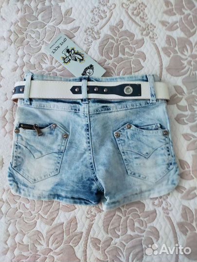Шорты для девочек джинсовые, новые