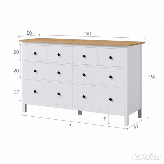 Комод IKEA хемнэс 8 ящиков