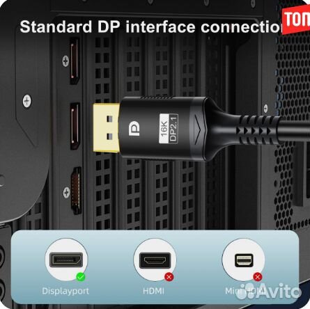 Кабель DisplayPort 16K 2,1 8K DP (3 метра)