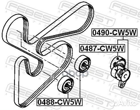 Ролик натяжной mitsubishi outlander cw# 2006-20