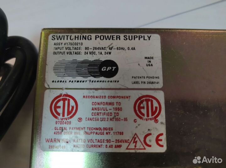 Блок питания 24v 1A 24W, USA