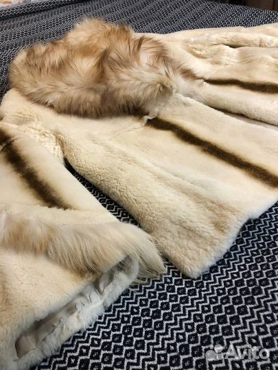 Полушубок натуральный из стриженого бобрика