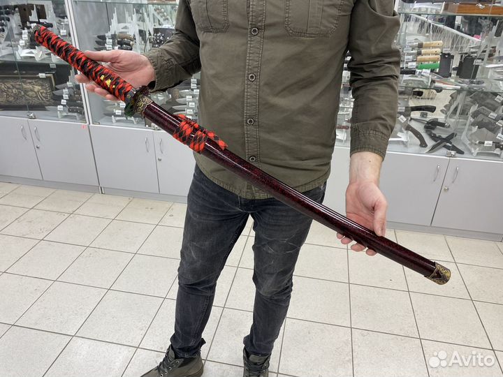 Сувенирная катана бордовая