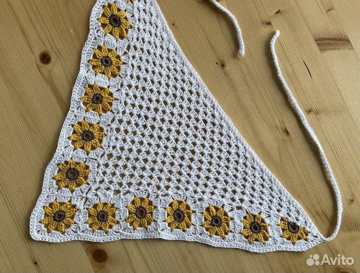 Вязанная косынка бандана из хлопка