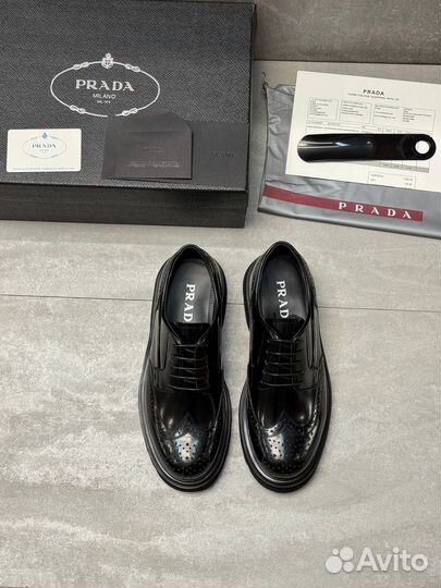 Мужские туфли Prada черные 39-46 р