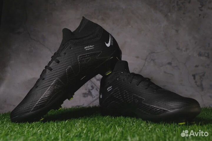 Футбольные бутсы Nike Black AIr Zoom (Lux)