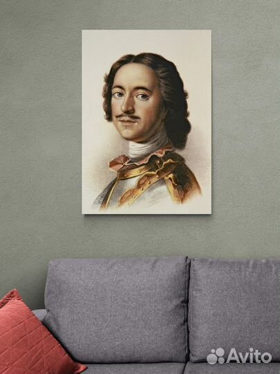 Картина с Петром Первым Великим на холсте