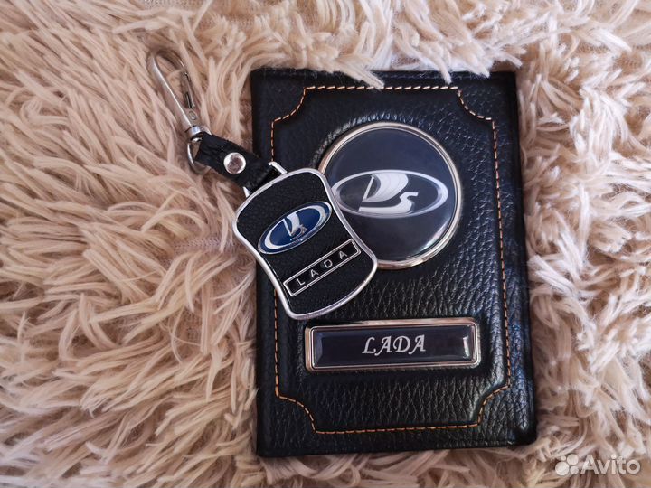 Обложка для автодокументов лада + брелок с логотип