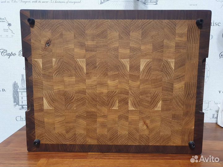 Торцевая разделочная доска (дуб+орех)