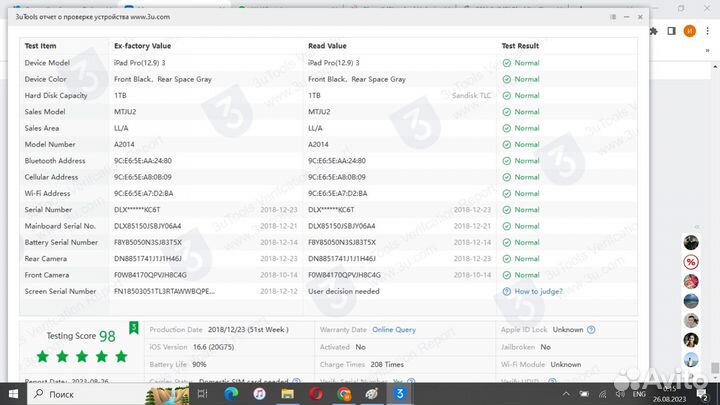 В разбор iPad pro 12.9 3 поколение, 1Tb, icloud