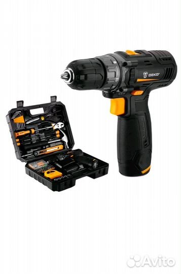 Шуруповерт с 2 аккум. и инструментами deko