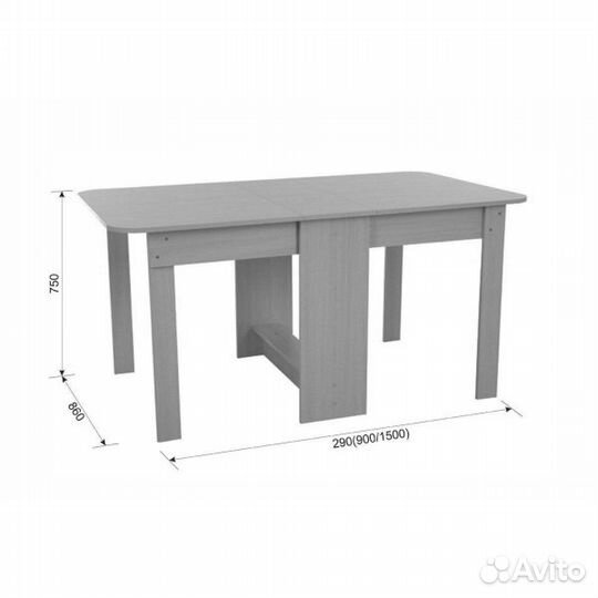 Стол-книжка раскладной пвх - дуб сонома
