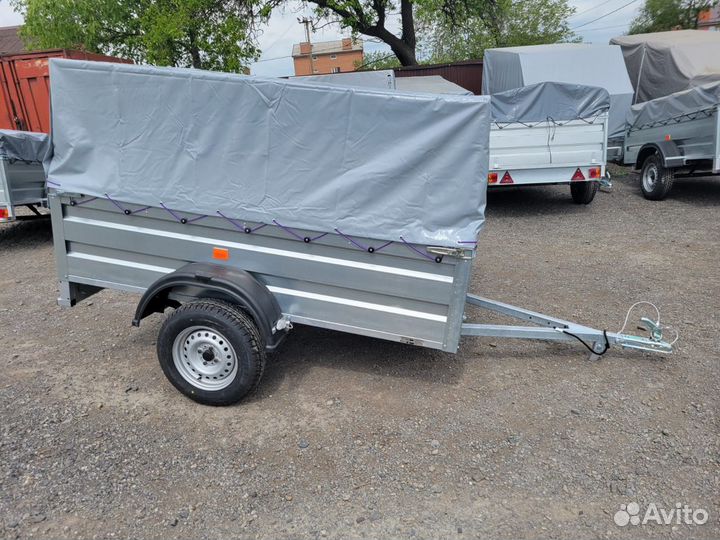 Прицеп оцинкованный 2.2 на 1.3 с тентом 112 см