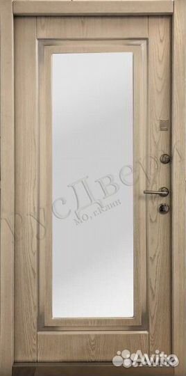 Металлическая входная дверь с зеркалом шпон