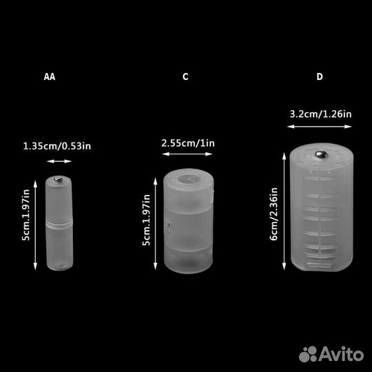 Переходник для батареек AA AAA С D