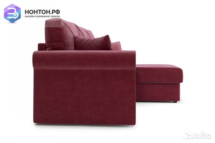 Диван угловой дельфин Лира бордовый