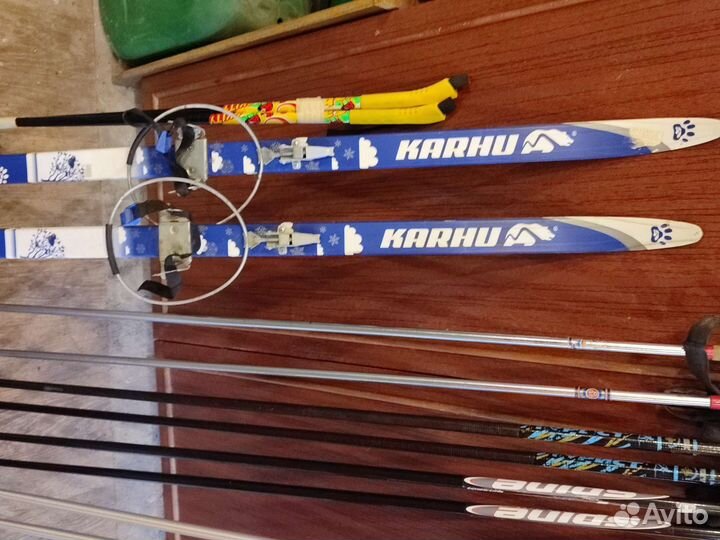 Беговые лыжи, палки и ботинки