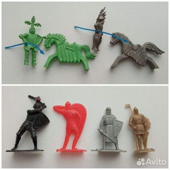Игрушки СССР: солдатики воины рыцари всадники и др