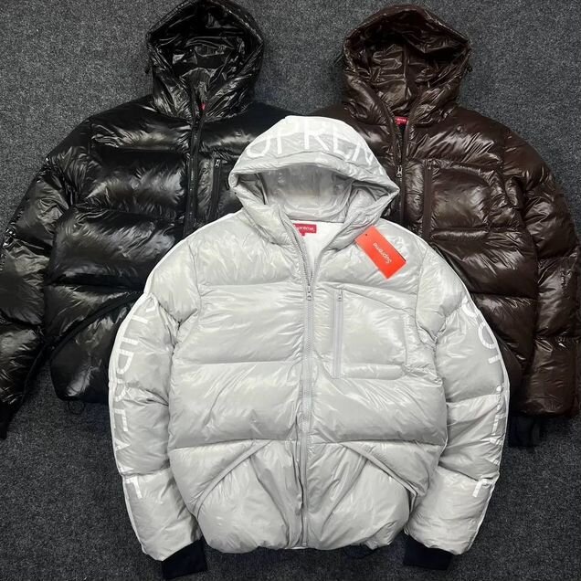 Пуховик зимний Supreme box logo fw 24