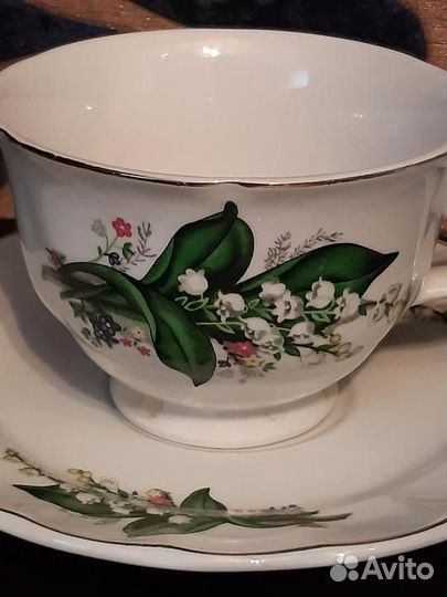 Сервиз чайный ландыши фарфор 5шт винтаж китай