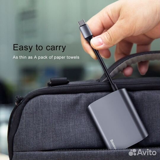 Хаб Type-C usb Baseus 3 в 1