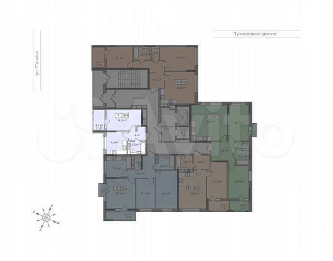 1-к. квартира, 33,1 м², 12/18 эт.