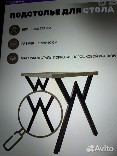 Подстолье для стола лофт