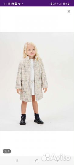 Пальто для девочки 128