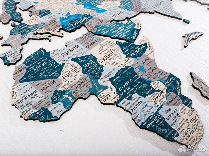 Деревянная карта мира настенная, Димитровград