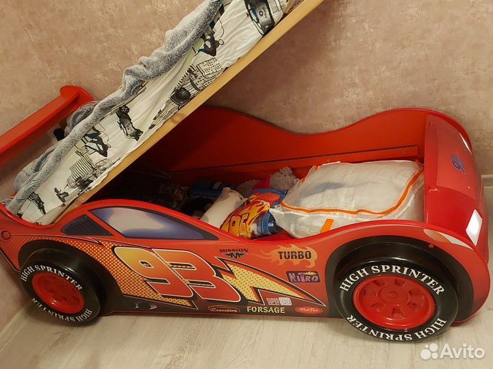 Кровать-машина Молния Маквин 3D