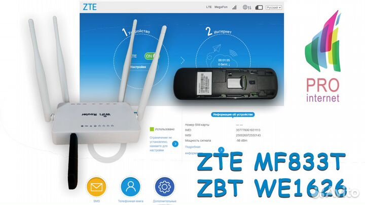 Роутер ZBT WE1626 ZTE MF833T