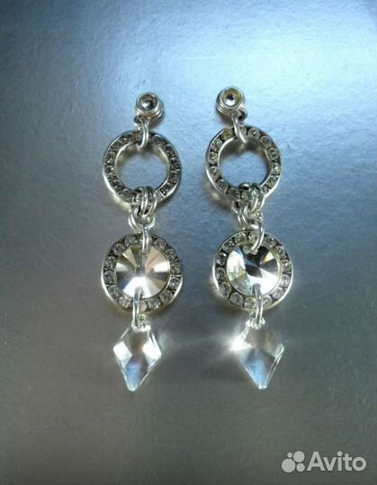 Хрустальные серьги с кристаллами Swarovski