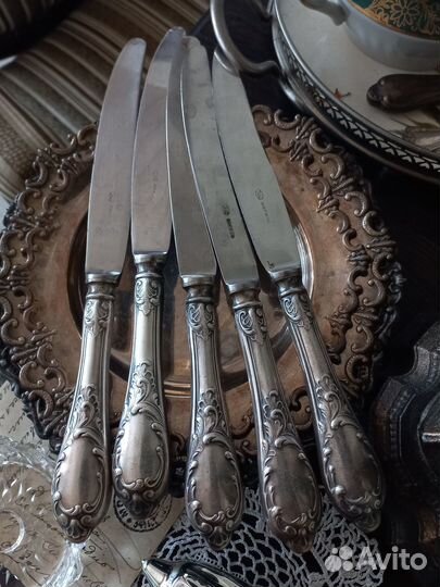 Ножи Мельхиор в Посеребрении (Винтаж)