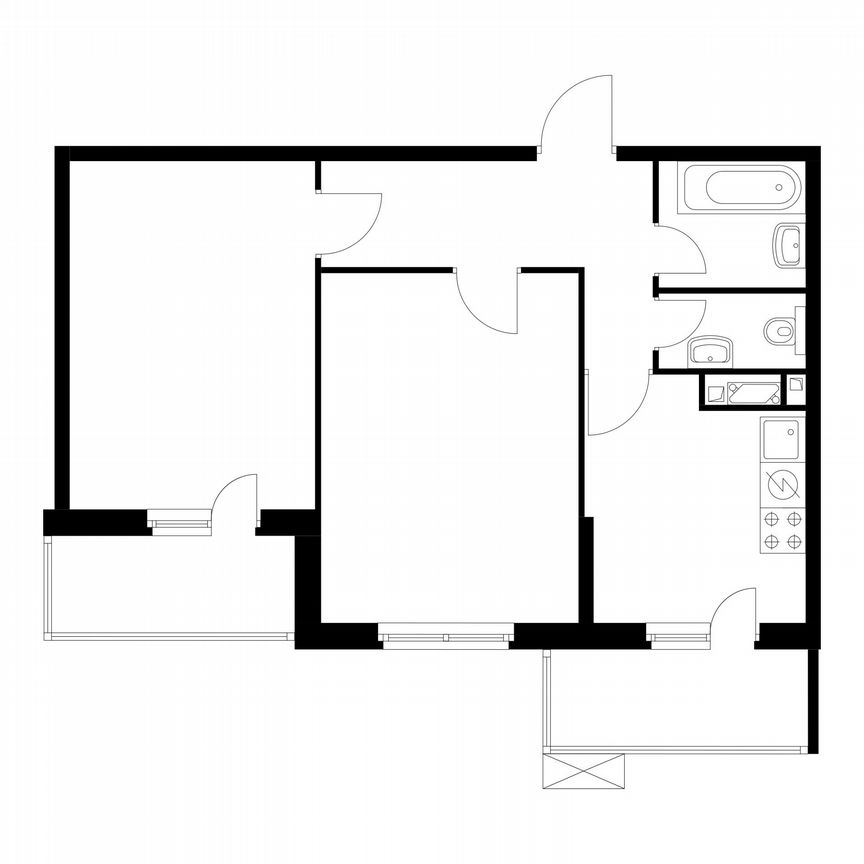 2-к. квартира, 55,1 м², 6/24 эт.