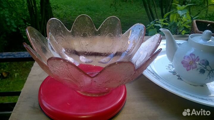 Салатница цветное стекло СССР