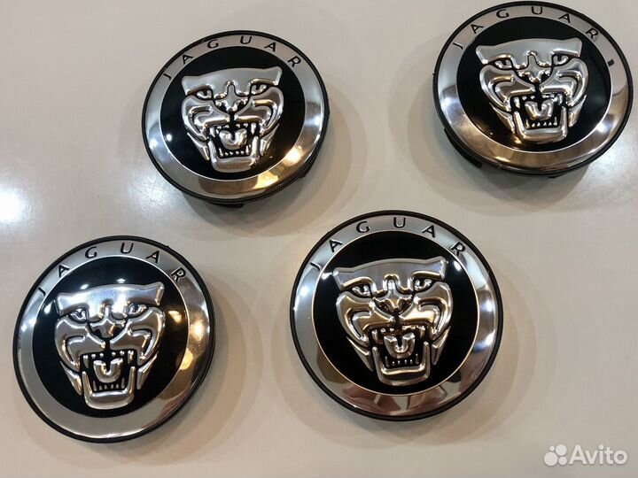 Колпачки на литые диски jaguar 58 mm