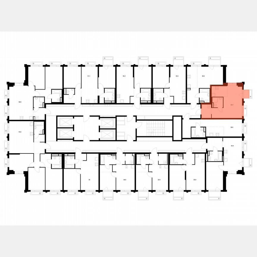 Квартира-студия, 31,7 м², 9/32 эт.