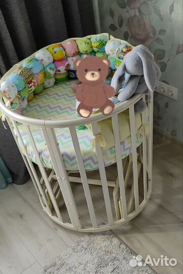 Детская кроватка трансформер с маятником