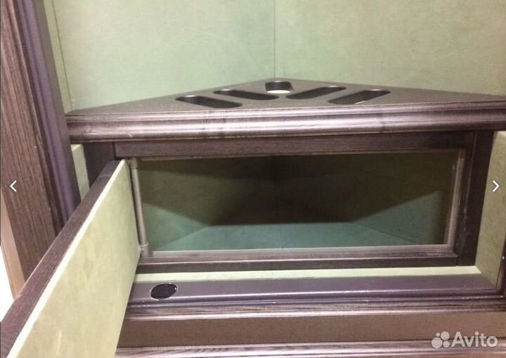 Угловой сейф c бронестеклом в дереве 