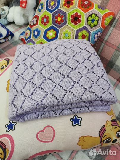 Плед детский вязаный ручная работа