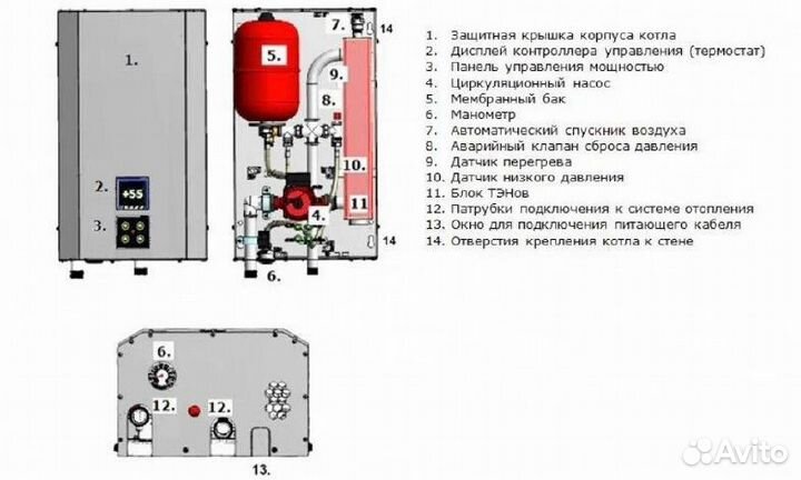 Электрический котел 6-9-12 кВт с Wi-Fi и Янд.Алиса