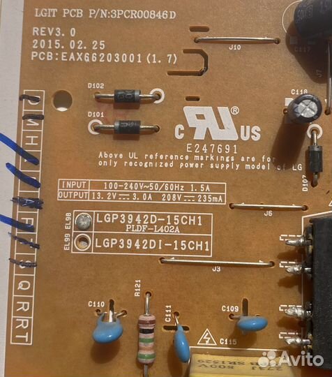 EAX66203001(1.7) LGP3942D-15CH1