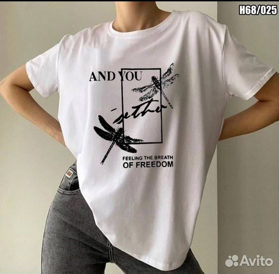 Футболка женская оверсайз с принтом