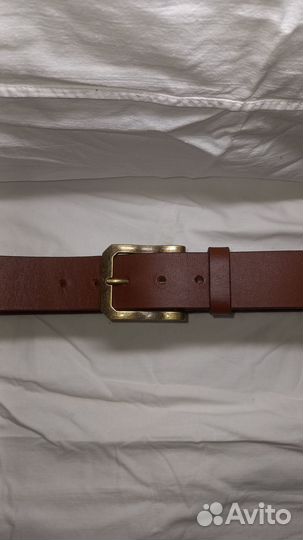 Мужской кожаный ремень коричневый