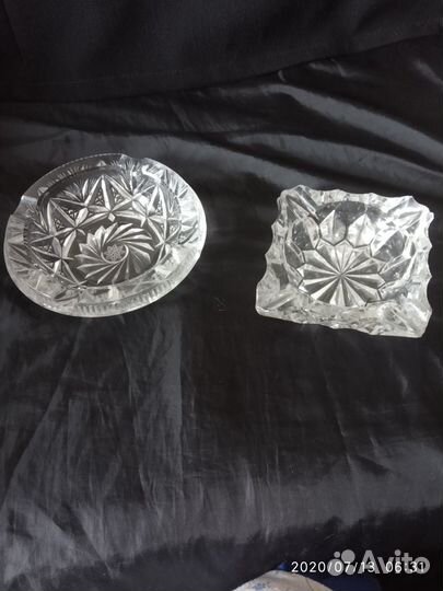 Две хрустальных пепельницы СССР