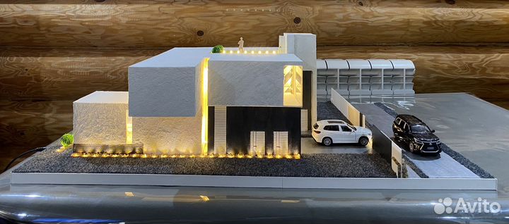 Макет дома в стиле хай тек