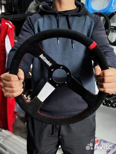 Руль спортивный Beltenick вынос замша