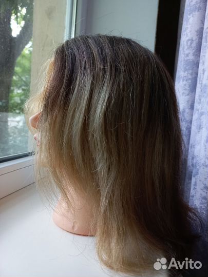 Голова-манекен учебная натуральные волосы