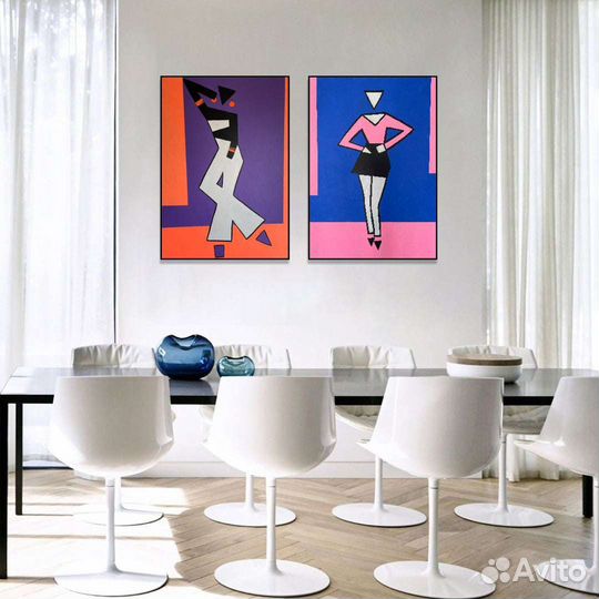 Картина маслом на холсте Абстракция Диптих