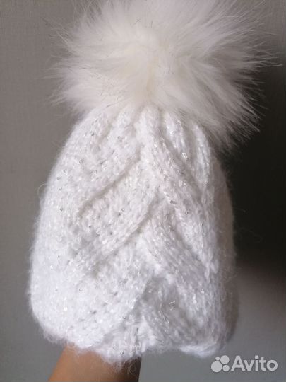 Шапка зимняя для девочки 6-8 лет